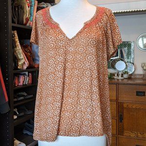 John Robshaw for Lucky Brand Size M Burnt Orange medium *